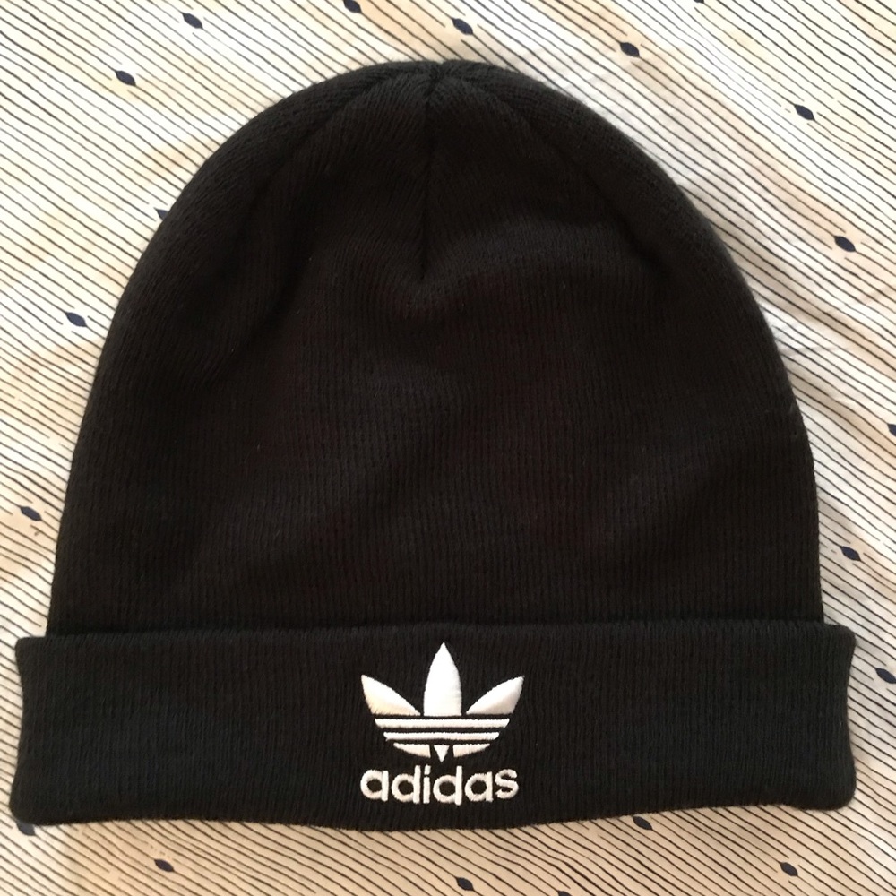 adidas Trefoil Black Knit Beanie